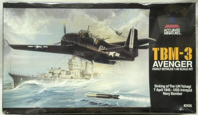 Accurate Miniatures 1/48 Grumman TBM-3 Avenger - USS Intrepid Sinking Of The IJN Yahagi April 7 1945, 3406 plastic model kit